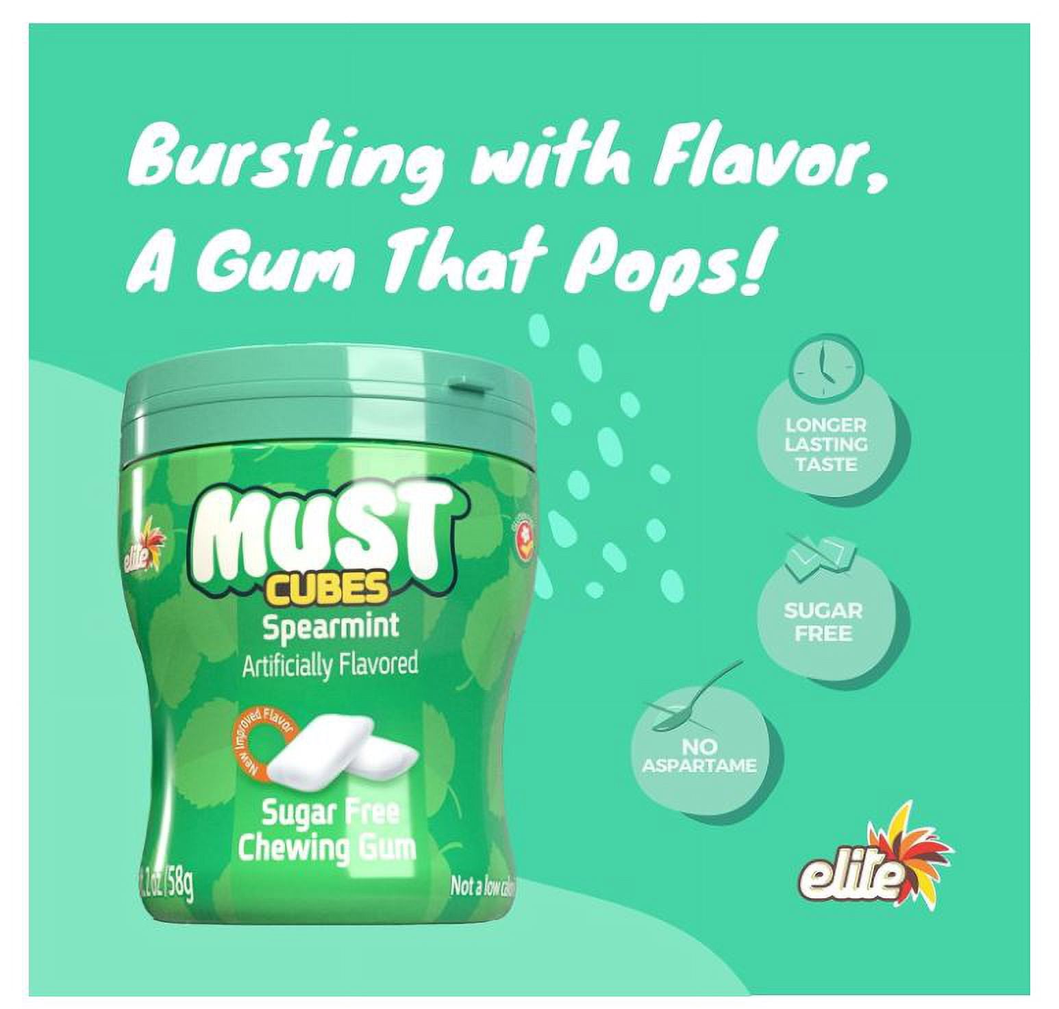 Elite Must Sugar Free Spearmint Cubed Gum, 2oz
