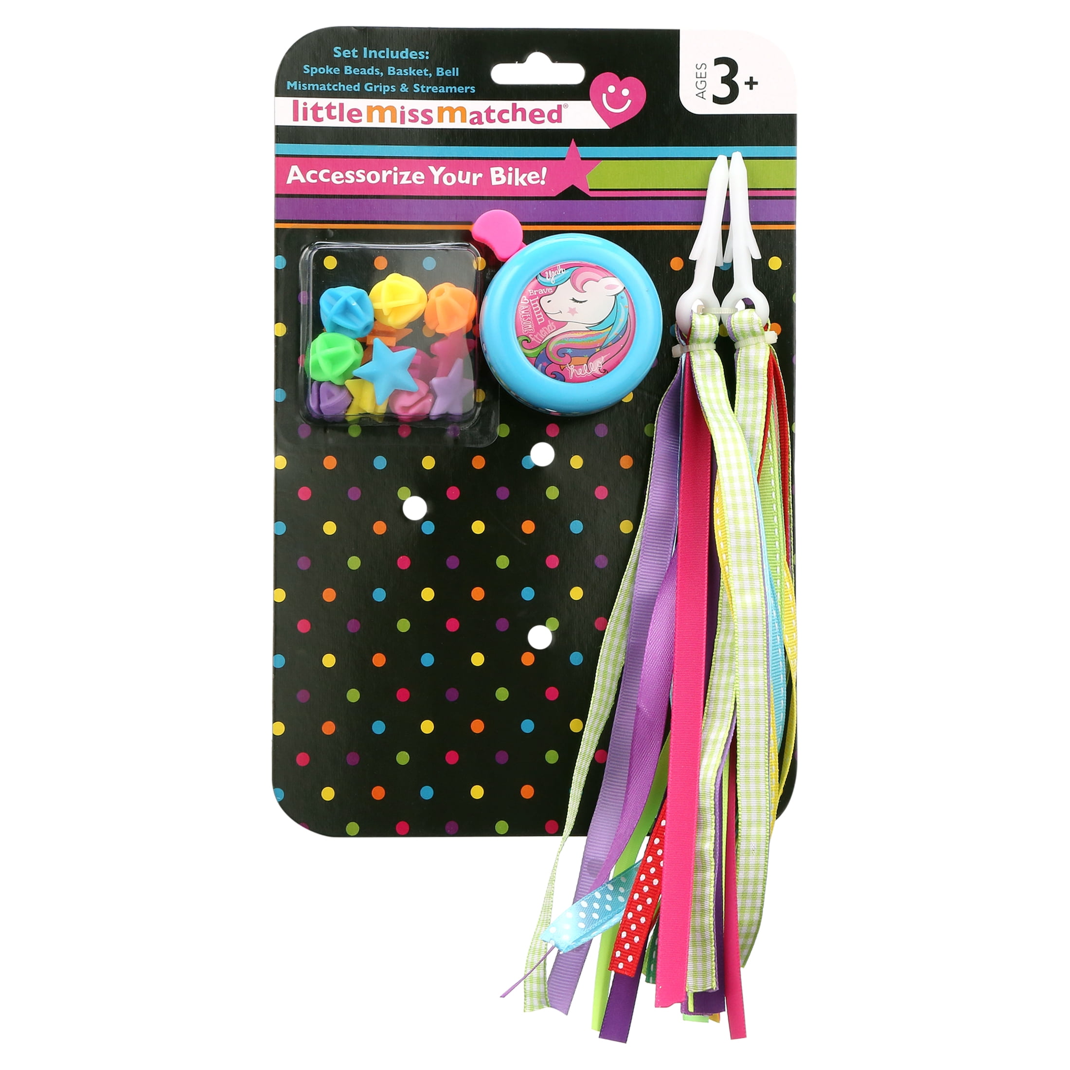 LittleMissMatched Bicycle Basket, Bike Accessories Value Pack