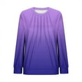 thumbnail image 5 of IROINNID Women Printed Long Sleeve Tshirt Comfortable Casual Loose Top Fashionable Relaxed Fit Trendy Streetwear Soft Breathable Everyday Wear Stylish Pullover(Purple,M), 5 of 5