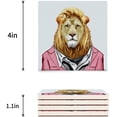 thumbnail image 3 of FMSHPON Mr Lion Set of 8 Coaster for Drinks, Absorbent Ceramic Stone Coasters Cup Mat with Cork Base for Home Kitchen Room Coffee Table Bar Decor, 3 of 4