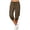 Brown, variant on Women's Drawstring Elastic Waist Cargo Capri Jogger Pants,Side Flap Pocket Cuffed Mid-Calf Casual Sweat Capri for Sports Daily Lounge Wear