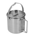 thumbnail image 3 of Campa de Café para acampar, 1.2l Conexión Remachada Camping Kettle 430 Manija Plegable De Acero inoxidable para caminar, 3 of 7
