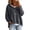 Gray #18, variant on Women's Drop Shoulder Long Sleeve Drawstring Loose Knit Hooded Pullover Sweater XL
