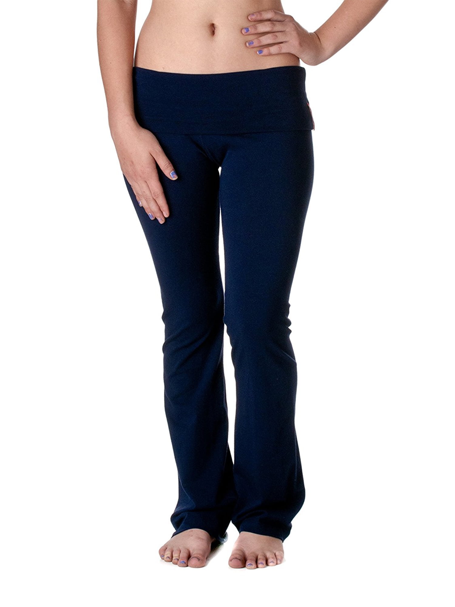 Casual Active Basic Women's Slimming Foldover Bootleg Flare Yoga Pants