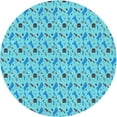 thumbnail image 1 of Ahgly Company Tapis d'Intérieur Lavable en Machine Carré Transitionnel Bleu Lierre, 3 Pieds Carré, 1 of 7