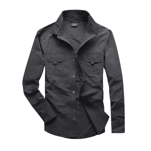 XDZJLR Men Shirts Fishing Long Sleeve Travel Work Summer Button Down Shirts for Men