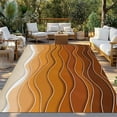thumbnail image 3 of Fsddascl Orange Ocean Waves Outdoor Rug for Patio/Deck/Porch, Non-Slip Large Area Rug 4 x 6 Ft, Coastal Country Abstract Ombre Stripes Indoor Outdoor Rugs Washable Area Rugs, Camping Rug Carpet, 3 of 5