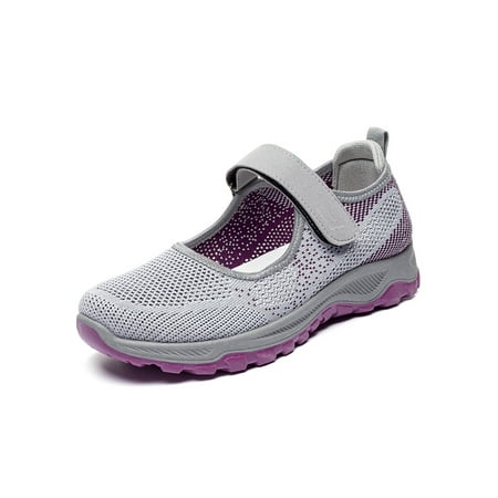 

Lacyhop Wide Width Shoes for Women Mary Jane Sneakers Comfy Breathable Lightweight Flat Walking Shoes
