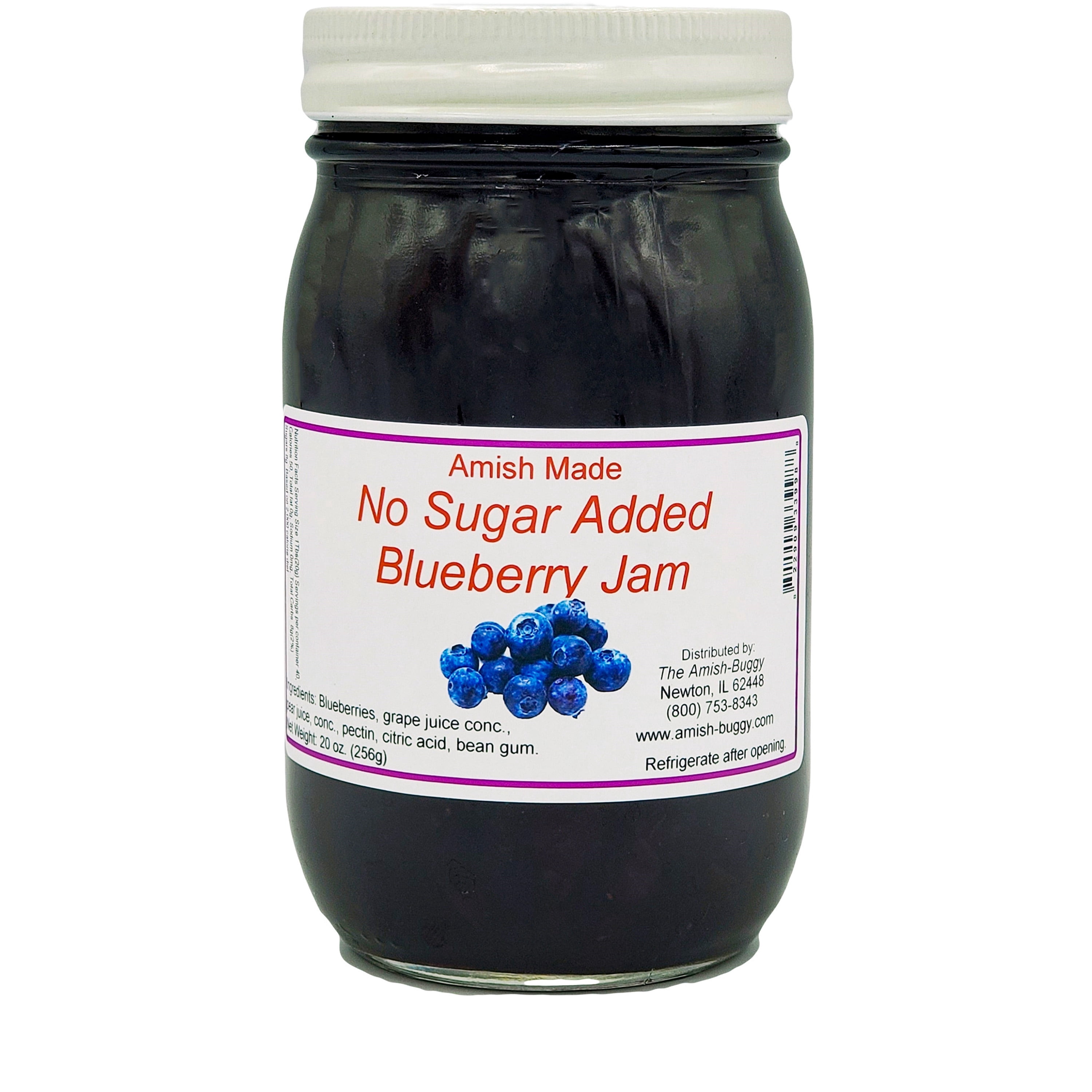 Amish Jam - No Sugar Added - 16 Oz Jar (Blueberry)