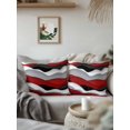 thumbnail image 3 of Waterproof Outdoor Throw Pillows with Inserts 16"x16", Red Black Ombre Soft Decorative Pillowcases for Couch Bedroom, Modern Geometric Moire Abstract Art Pillow Covers for Sofa Living Room, 3 of 8