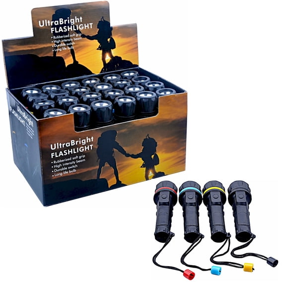 Bulk Pack of 24 Rubberized LED Flashlights by Barton Outdoors™
