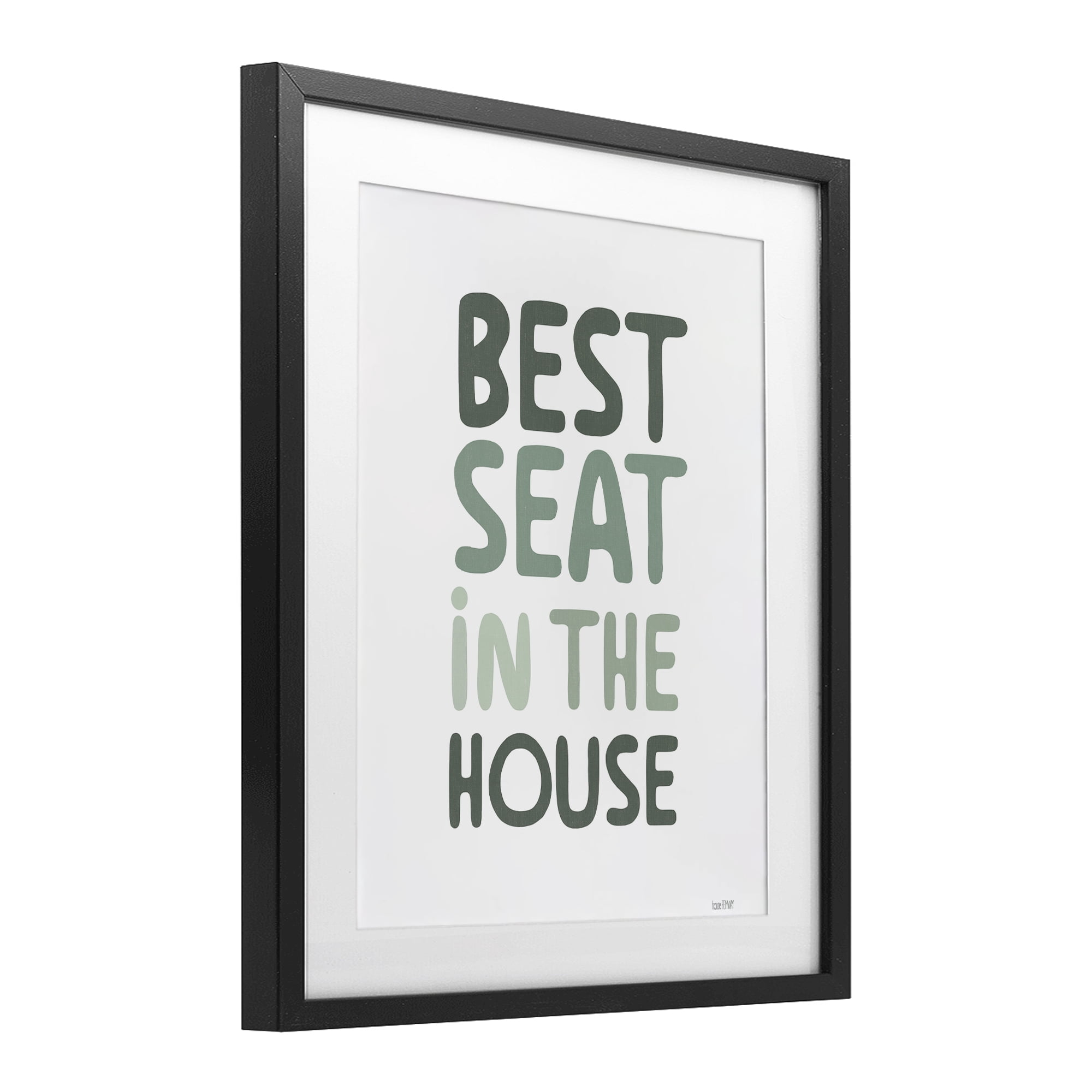Stupell Industries Green Best Seat in House Black Framed Print Under Glass, design by House Fenway