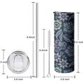 thumbnail image 5 of 20oz Pioneer Flower Skinny Tumblers Stainless Steel Tumbler with Lid and Straw,Vacuum Insulated Double Wall Travel Tumbler Cups with Cleaning Brush for Coffee,Tea, 5 of 6