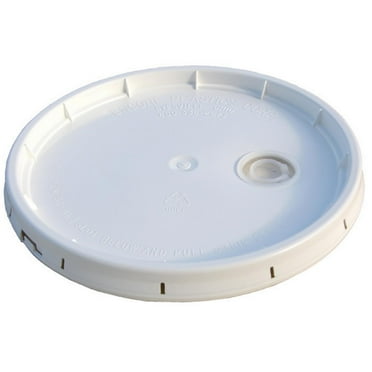 5 gal Encore Plastics 1046661 White Tear-Strip Lid w/ Tint Plug Fits 3.5, 5, and 6 gallon Pails