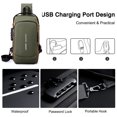 thumbnail image 3 of Bolso bandolera multifuncional de un solo hombro, bloqueo con contraseña, puerto de carga USB impermeable, bolso de pecho, 3 of 5