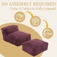 thumbnail image 6 of Big Bean Bag Chair for Adults, Memory Foam Lounger Sofa with Ottoman, Comfy Corduroy Beanbag for Living Room, Bedroom, Wine Red, 6 of 12