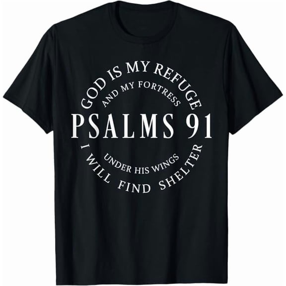 Greenink Natee Psalms 91 Christian Blessed, Christ Jesus T-Shirt Black