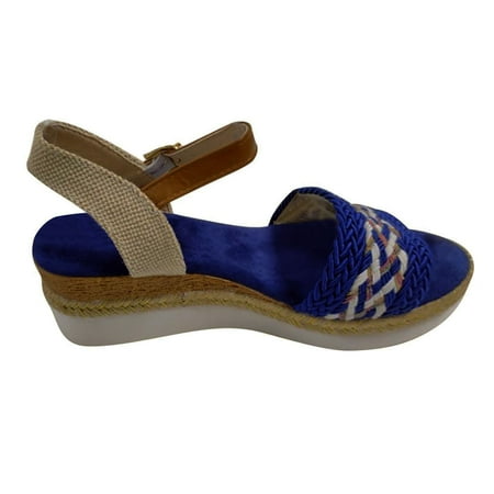 

Aueoeo Summer Ladies Shoes Fish Mouth Medium Wedge Heel Metal Buckle Women s Sandals Clearance
