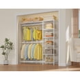 thumbnail image 2 of VIPEK X2 Expandable Closet Rack, Adjustable Wardrobe System (3'3"-4'8" Width) with 2 Shelves & Hanger Rods, 760LB Capacity Storage Organizer, White, 2 of 7