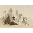 thumbnail image 3 of Eugène Boudin 24x18 Black Modern Framed Museum Art Print Titled - Crinolines and Cabins (1865), 3 of 5