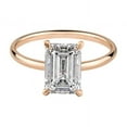 thumbnail image 3 of Cora Jewellery 4CT Emerald Moisanite Hidden Halo Engagement Ring For Women,, 18K Rose Gold, 3 of 5