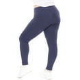 thumbnail image 3 of Stretch Is Comfort Women's Ribbed PS Full Length Leggings Navy Blue X-Large, 3 of 6