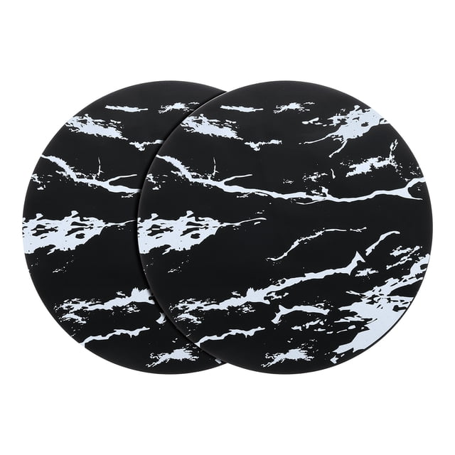 2 piezas de alfombrillas protectoras para cocina de inducción, protector de estufa de inducción, patrón de mármol (negro)