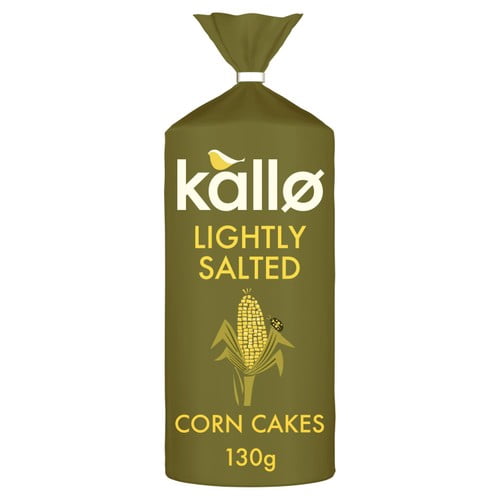 Kallo Lightly Salted Corn Cakes 130g, British Import (Pack of 3)