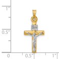 thumbnail image 4 of FB Jewels 14k Yellow and White Two Tone Gold Hollow Crucifix Pendant, 4 of 4