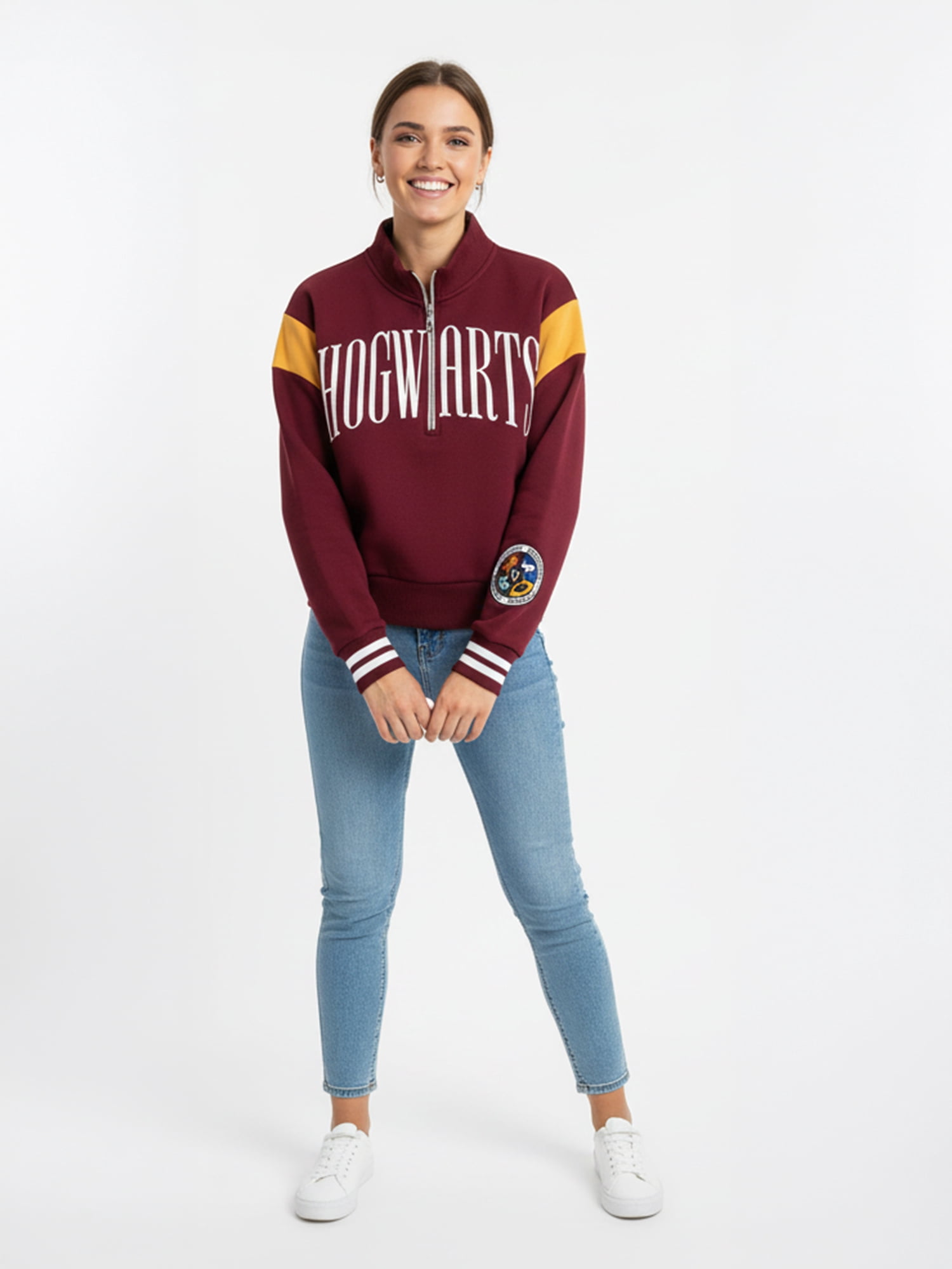 Harry Potter, Women's & Young Women's Graphic Quarter Zip Sweatshirt, Sizes XXS-2XL