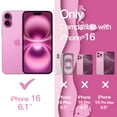 thumbnail image 2 of JETech Wavy Case for iPhone 16 6.1-Inch, Cute Wave Frame Curly Shape Shockproof Phone Cover for Women and Girls, Clear Hard PC Back (Pink), 2 of 7