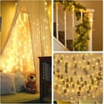 thumbnail image 3 of Paquete de 2 Guirnaldas de Luces LED de 10 m, 2 Modos de Iluminación, Funciona con Pilas, 100 LED, Alambre Plateado, para Dormitorio, Pared, Fiesta de Navidad, Boda, Cumpleaños, Decoración, Blanco, 3 of 5