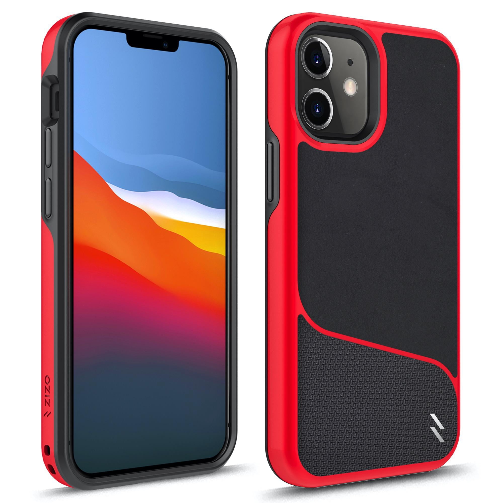 ZIZO DIVISION Series for iPhone 12 Mini Case - Sleek Modern Protection - Black & Red