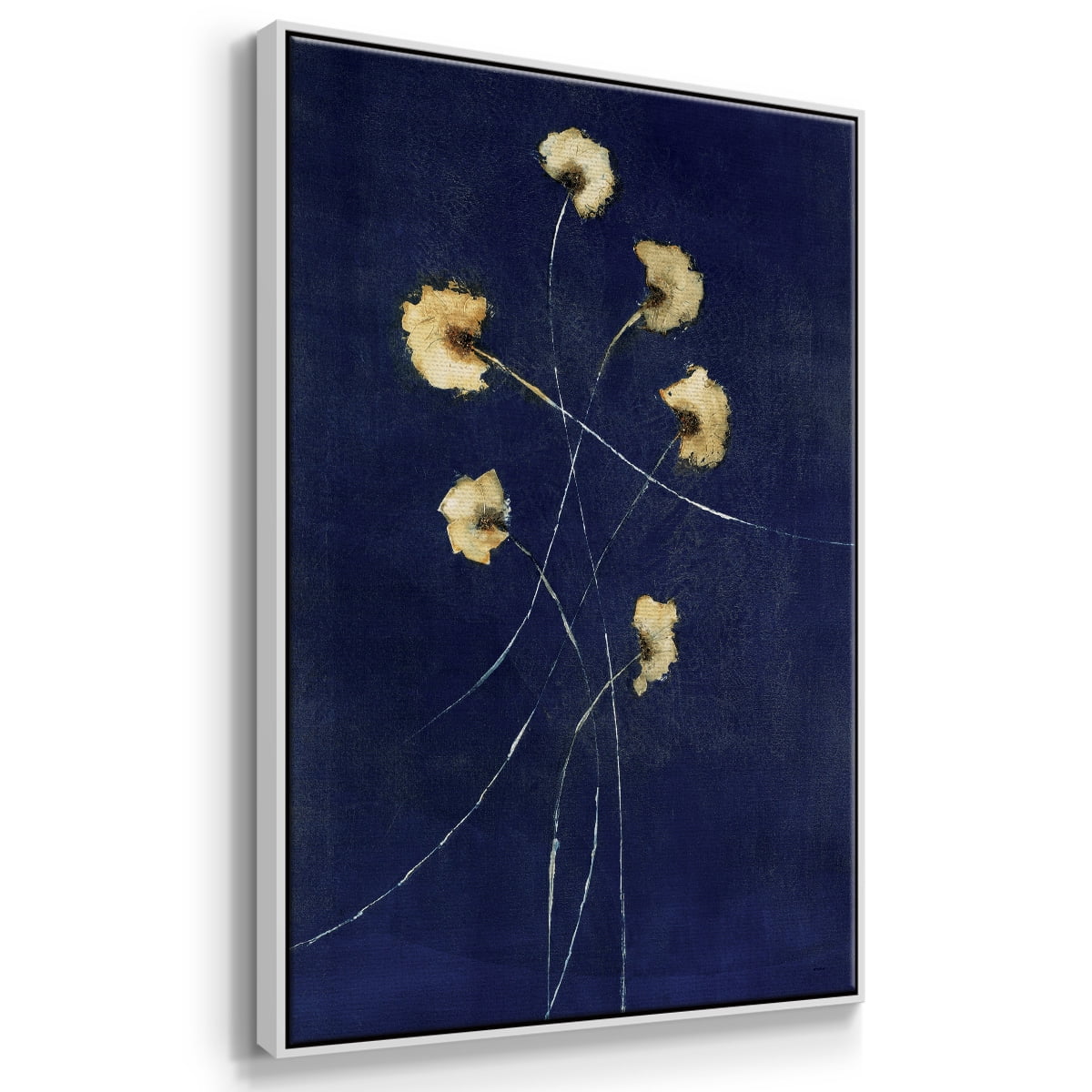 Indigo 1 Framed Premium Gallery Wrapped Canvas - Ready to Hang - 17 x 25 - White Floating Frame