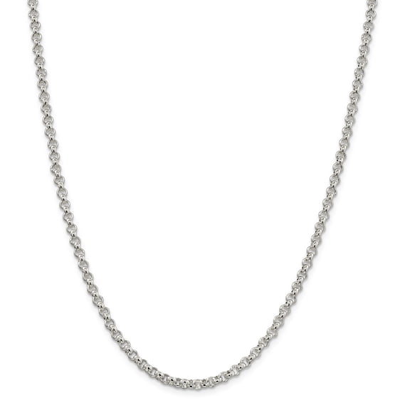 White Sterling Silver chain Spiga (Wheat) 18 in 3 mm