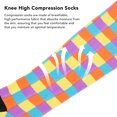thumbnail image 3 of 1 Pair Compression Socks, Fashion Colorful Breathable Knee High Compression Stockings, Promote Blood Circulation, Great Support For , Running, Nursing, Athletic, 3 of 8