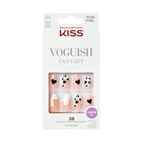 KISS Voguish Fantasy, Press On Nails, Coastal Dream, White, Medium Almond, 28 Count