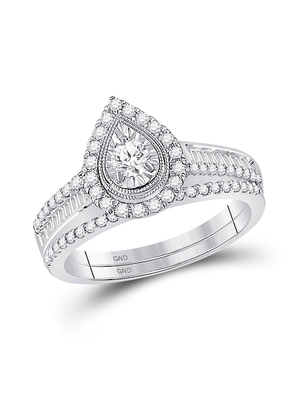 Details about   3Ct White Princess Bar Set Diamond Engagement Wedding Ring 925 Sterling Silver