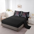 thumbnail image 5 of Homewish Black Red Gothic Rose Twin Bedding for Kids, Thorn Floral Spooky Bedding Comforter Set, Black Reversible, 7-Piece, 5 of 7