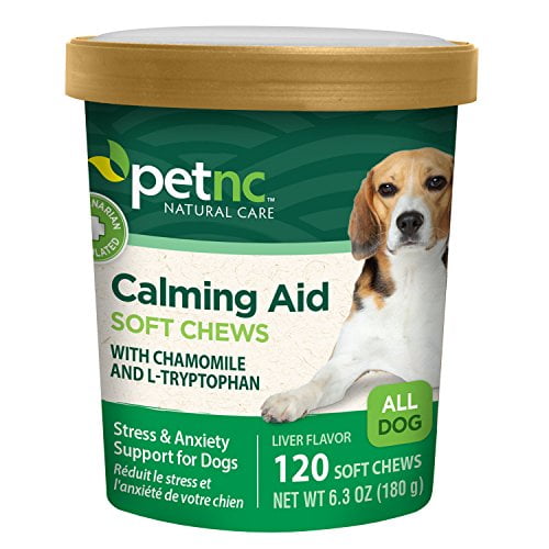 PetNC Natural Care Calming Aid Soft Chews for Dogs, 120 Count