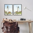 thumbnail image 2 of Stupell Industries Coastal Cliffside Lighthouse Study Soft Nautical Black Framed, 16 x 20, 2 of 7