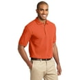 thumbnail image 4 of Port Authority K420 Mens Heavyweight Cotton Pique Polo T-Shirt, Orange - Extra Large, 4 of 6