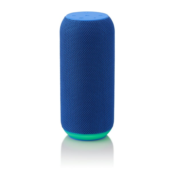 onn. Medium Rugged Bluetooth Speaker with LED Lighting, Cobalt Blue