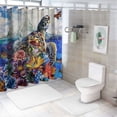 thumbnail image 7 of Orinice  Ocean Beach Sea Turtle Shower Curtain Nautical Floral Flower Turtle Shower Curtain Waterproof Fabric Turtle Bathroom Decor Curtain with Hooks  60x72, 7 of 7