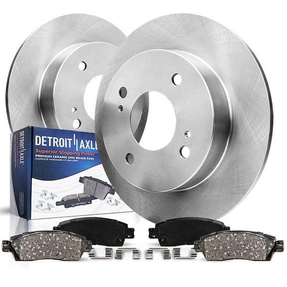 Detroit Axle - 10.20 inch Rear Brake Kit for 1998-2002 Honda Accord, 1998-1999 CL, Disc Brake Rotors and Ceramic Brakes Pads Replacement