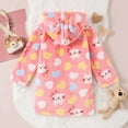 thumbnail image 4 of Bixock Unisex Toddler Robe for Girls Boys Hooded Robe Kids Fleece Bathrobe Children Loungewear Long Sleeve Geometric Print Flannel Home Outfit for Infant Ages Fall Winter Sleepwear, 4 of 6