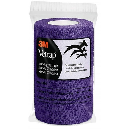 VetRap Bandaging Tape 4 Inches x 5 Yards, Purple (1 Color Only, 12 Rolls), The best bandage wrap preferred by trainers and veterinarians. By