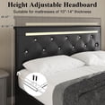thumbnail image 6 of UHOMEPRO Full Size Bed Frame with Storage Drawers and LED, Upholstered Bed with Charging Station, Adjustable Headboard, Faux Leather Diamond Tufted, No Box Spring Needed, Black, 6 of 10