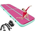 thumbnail image 1 of CEOKS 3m/10ft 4inch Thick Inflatable Air Track Tumbling Gymnastic Mat Floor Home Training W/ Pump Fbsport, Pink&Green, 1 of 9