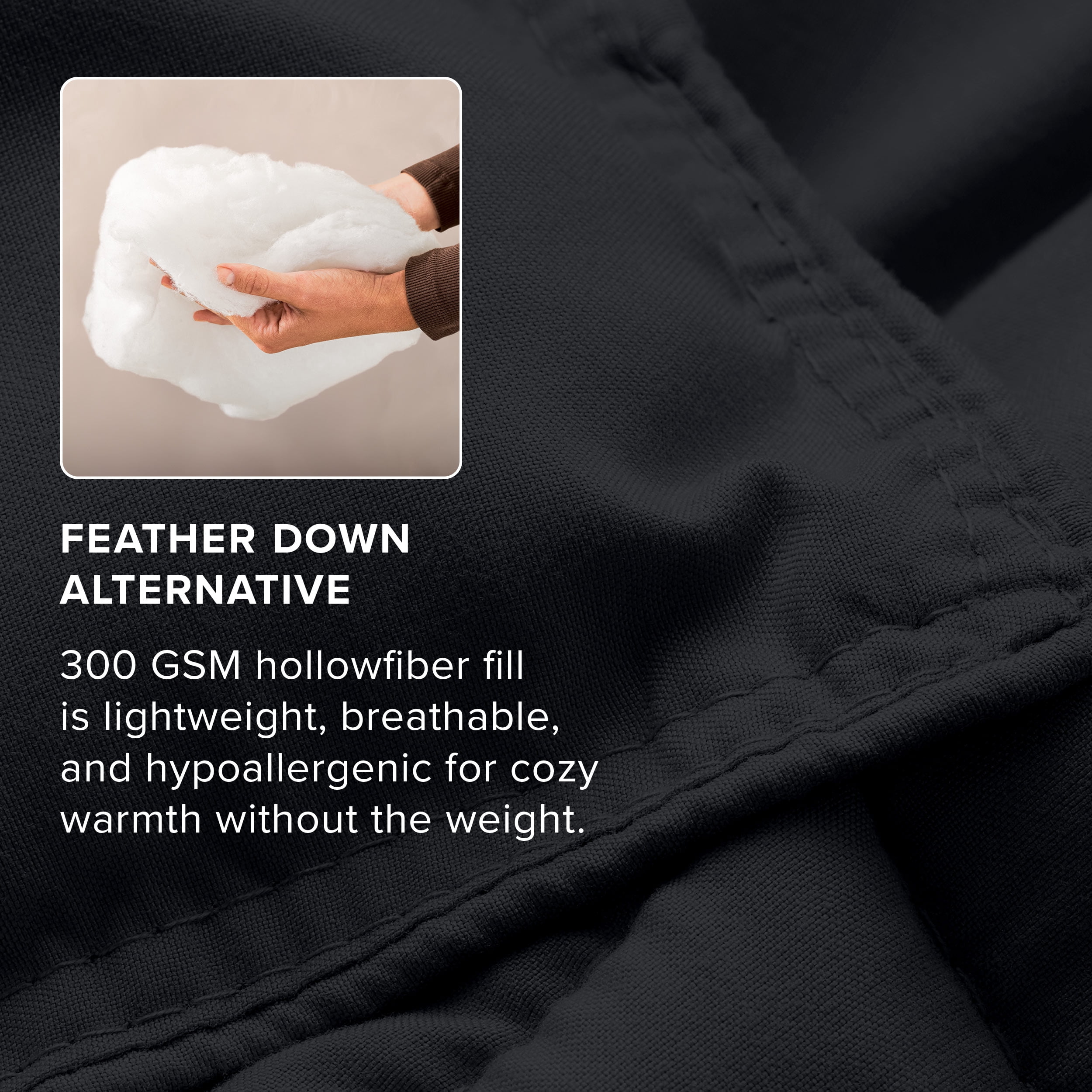 Bare Home Ultra-Soft 1800 Collection Down Alternative Comforter Duvet Insert - Full, Black